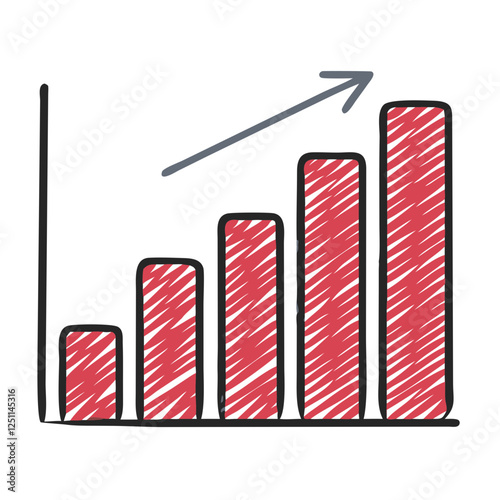 Bar chart office icon for financial and business analytics