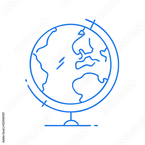 Globe office icon for global business and education