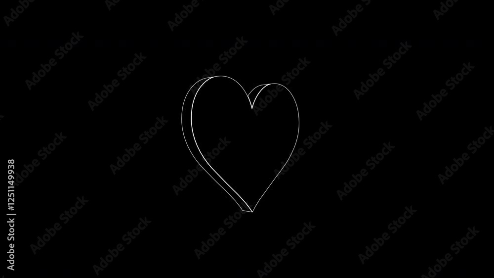 Rotating Heart French Playing Poker Card Suit Animation, on Alpha Channel, Loop
