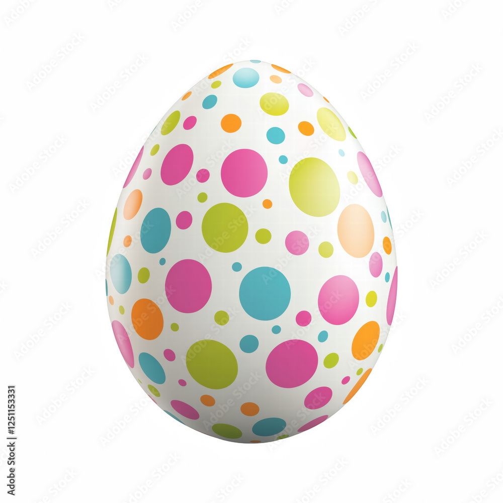 Colorful polka dot Easter egg with vibrant pattern, isolated on transparent background. Generative Ai. Colorful polka dot Easter egg with vibrant pattern, isolated on transparent background. Generative Ai.