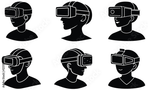 Virtual Reality Headset Icon – Futuristic VR Technology Illustration