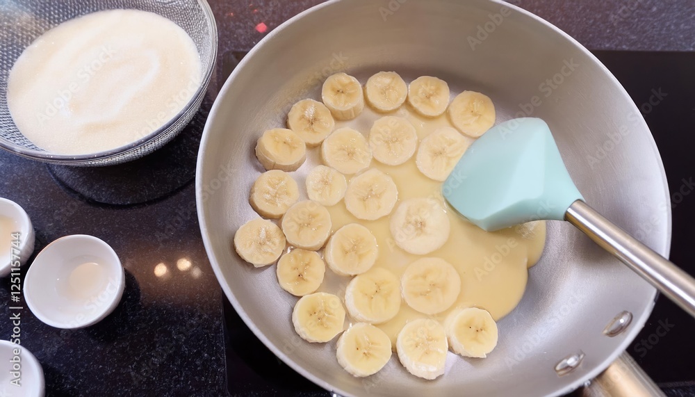 Delicious banana pancake cereal being prepared in a skillet, featuring bite-sized fluffy goodness and a viral food trend Delicious banana pancake cereal being prepared in a skillet, featuring bite-sized fluffy goodness and a viral food trend