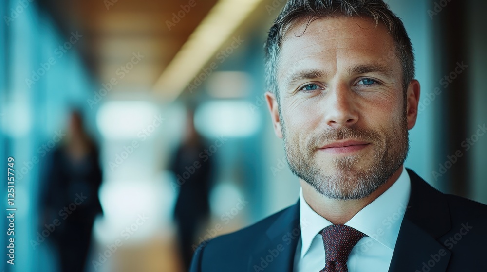 A focused businessman in a crisp suit stands confidently in a corporate environment, epitomizing professionalism and determination amidst dynamic business activities. A focused businessman in a crisp suit stands confidently in a corporate environment, epitomizing professionalism and determination amidst dynamic business activities.
