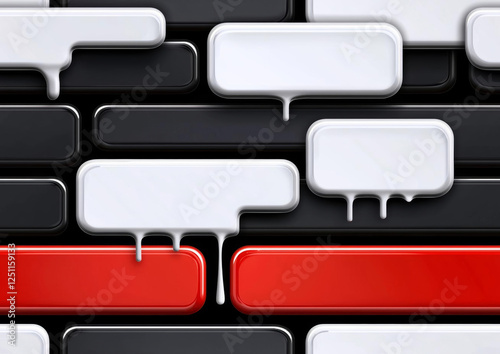 High contrast red and black glossy stripes