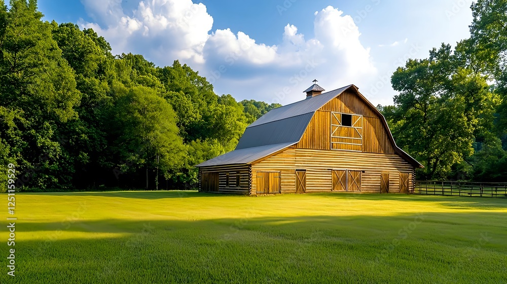 Rustic Wooden Barn in Green Field - Rustic/Farmhouse Aesthetic Rustic Wooden Barn in Green Field - Rustic/Farmhouse Aesthetic