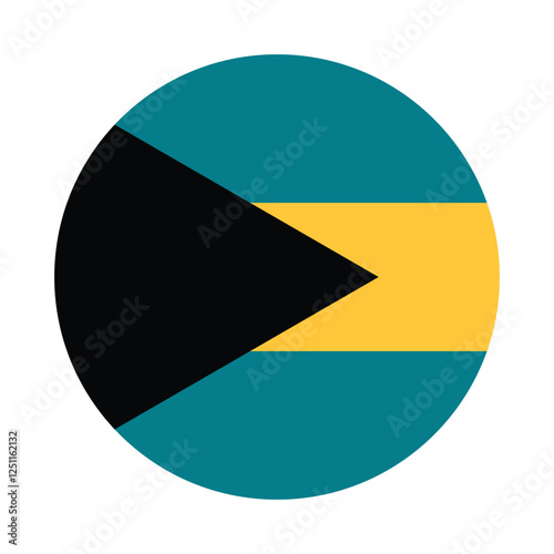 Free Download Flag of Bahamas. Bahamas circle flag logo icon digital vector illustration - GFXLoad