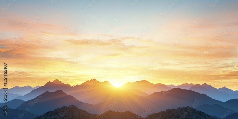 Obraz premium Sunset over rugged peaks illuminating jagged mountain silhouettes with vibrant orange and pink hues, casting dramatic shadows across rocky terrain.