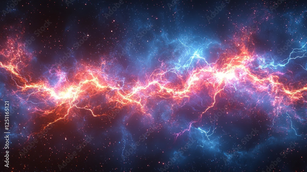 Fototapeta premium Abstract energy fields, cosmic, vibrant colors, background design, digital art, visual effect, suitable for web and graphic design