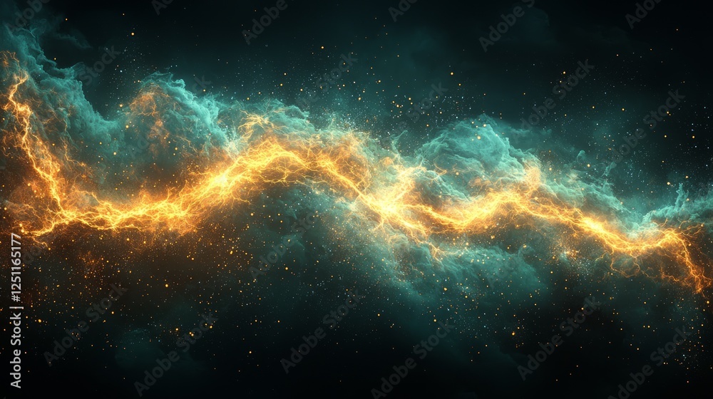 Fototapeta premium Abstract energy flames in dark space
