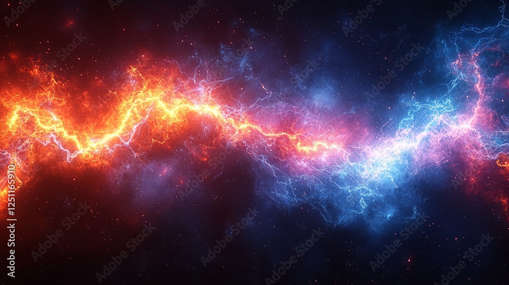 Fototapeta premium Abstract fiery and icy energy waves