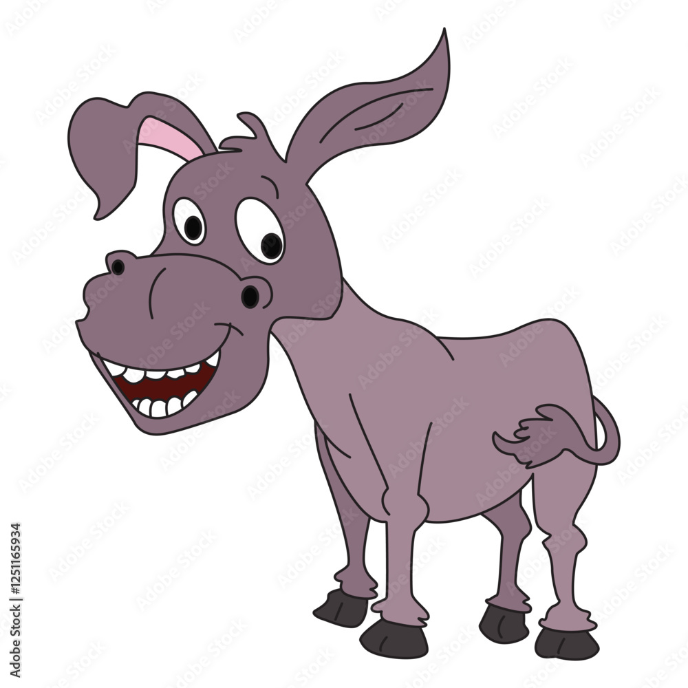 Fototapeta premium Donkey animal isolated on white background