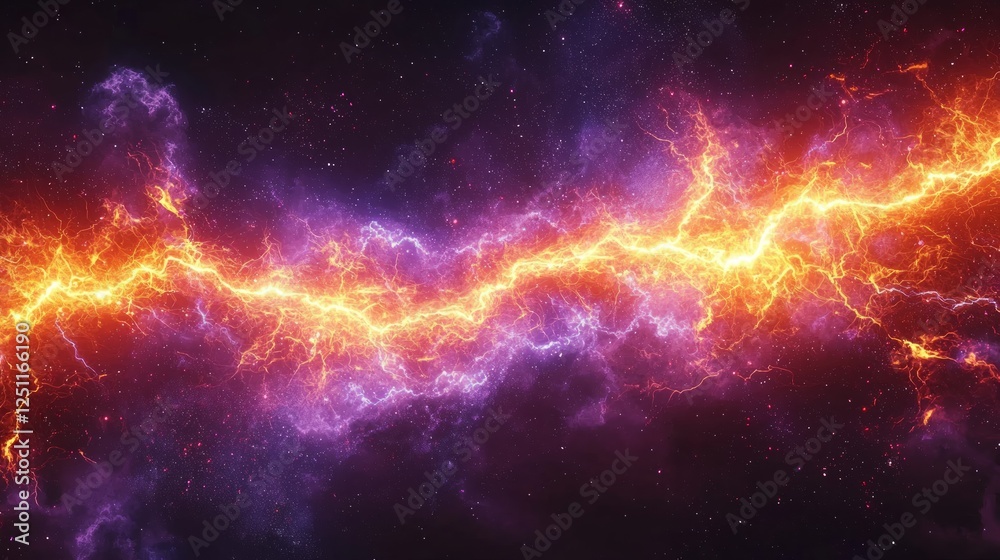 Abstract fiery energy in space. Use Background design, digital art Abstract fiery energy in space. Use Background design, digital art
