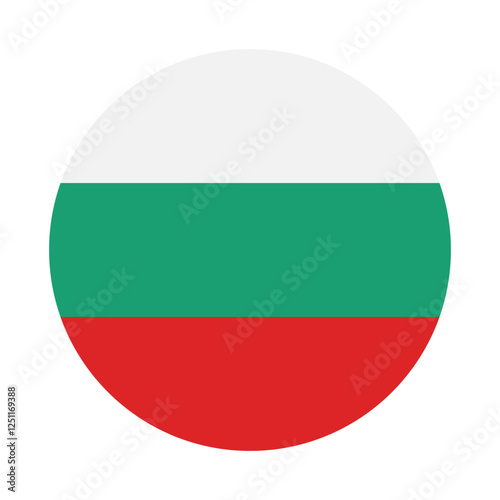 Flag of Bulgaria. Bulgaria circle flag logo icon digital vector illustration