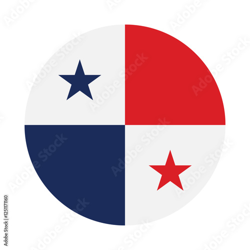 Flag of Panama. Panama circle flag logo icon computer vector illustration design
