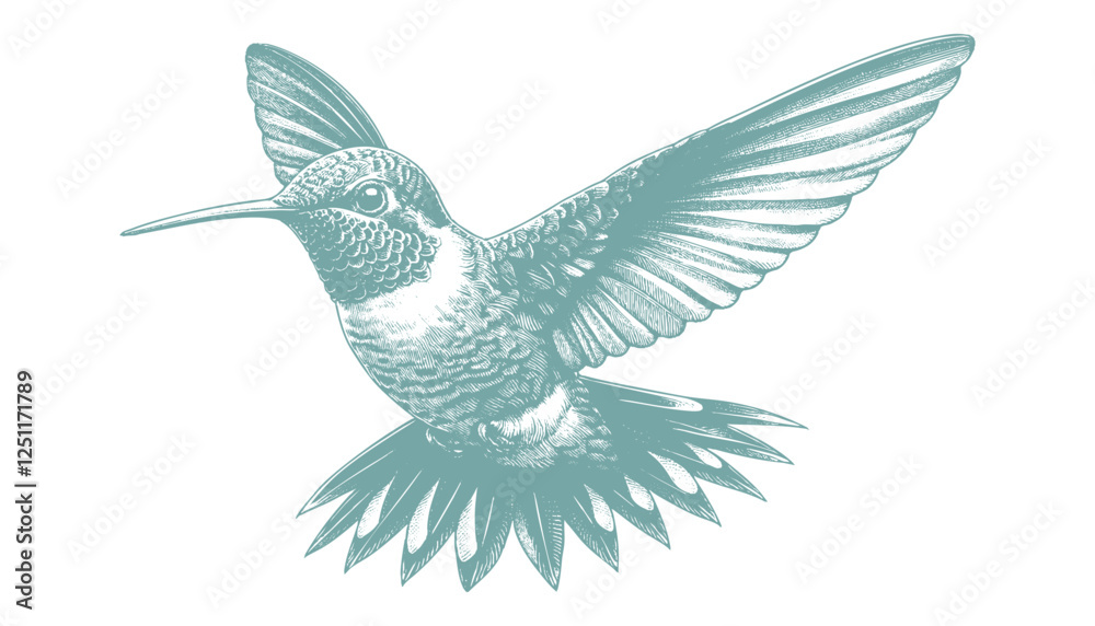 Fototapeta premium hummingbird vector | bird vector | hummingbird illustration | hummingbird silhouette | hummingbird tattoo | hummingbird engraving | hummingbird drawing