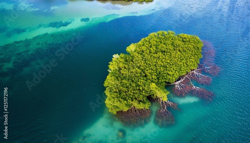  intricate network of mangrove roots extending into the ocean