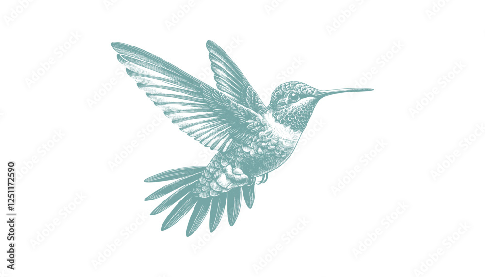 Fototapeta premium hummingbird vector | bird vector | hummingbird illustration | hummingbird silhouette | hummingbird tattoo | hummingbird engraving | hummingbird drawing