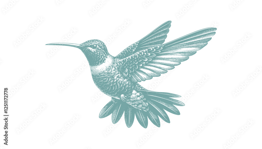 Obraz premium hummingbird vector | bird vector | hummingbird illustration | hummingbird silhouette | hummingbird tattoo | hummingbird engraving | hummingbird drawing