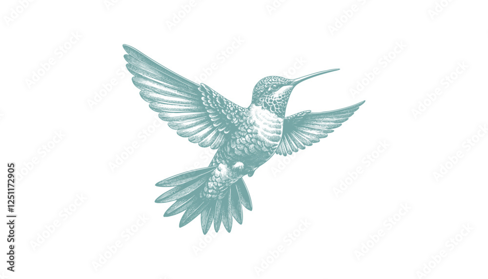 Obraz premium hummingbird vector | bird vector | hummingbird illustration | hummingbird silhouette | hummingbird tattoo | hummingbird engraving | hummingbird drawing