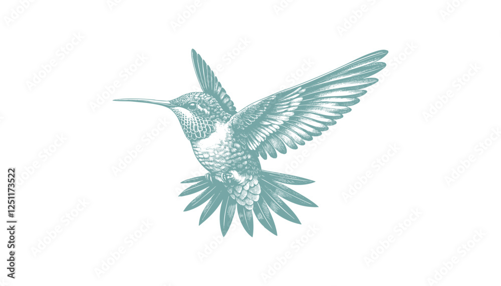 Fototapeta premium hummingbird vector | bird vector | hummingbird illustration | hummingbird silhouette | hummingbird tattoo | hummingbird engraving | hummingbird drawing