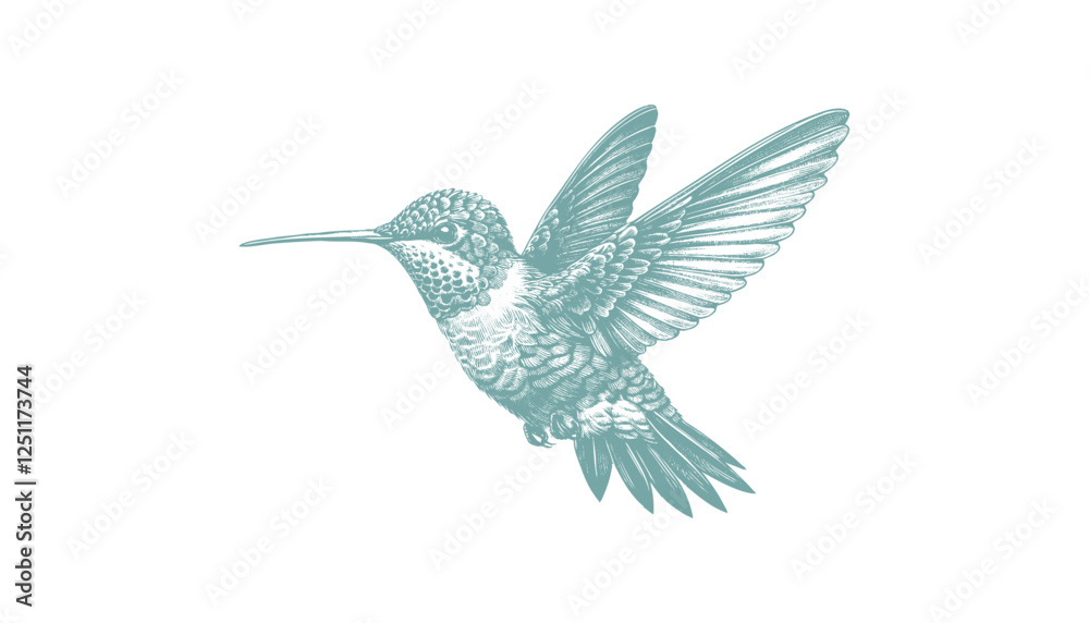 Fototapeta premium hummingbird vector | bird vector | hummingbird illustration | hummingbird silhouette | hummingbird tattoo | hummingbird engraving | hummingbird drawing