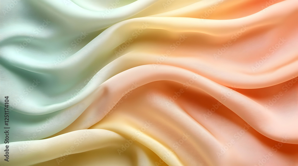 Fototapeta premium Pastel ombre fabric texture, draped, studio, background, design
