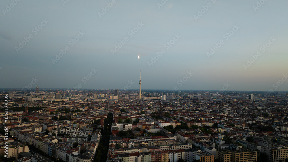 Fototapeta premium Berlin Skyline City Panorama famous landmark in Berlin, Germany, Europe.