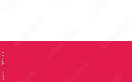 Poland flag. Flag of Poland. The official ratio. Flag icon. Standard color. Standard size. A rectangular flag. Computer illustration. Digital illustration. Vector illustration.
