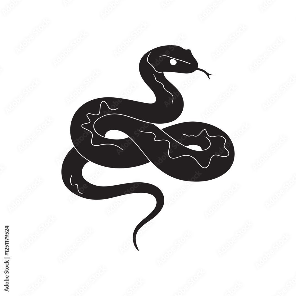 Naklejka premium king cobra animals vipers snake icon silhouette vector design