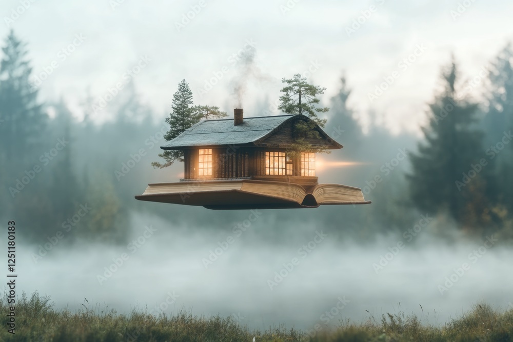 A mystical library floating in the sky, filled with glowing books of infinite knowledge A mystical library floating in the sky, filled with glowing books of infinite knowledge