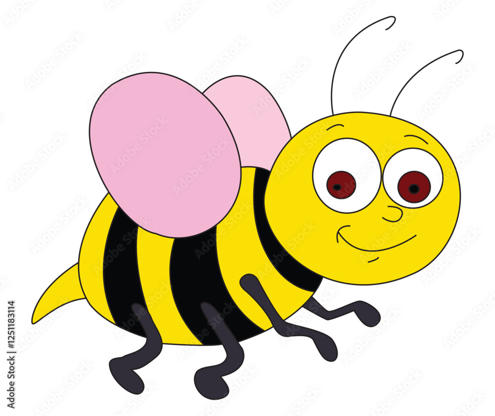 Obraz premium Vector illustration bee smiling while walking