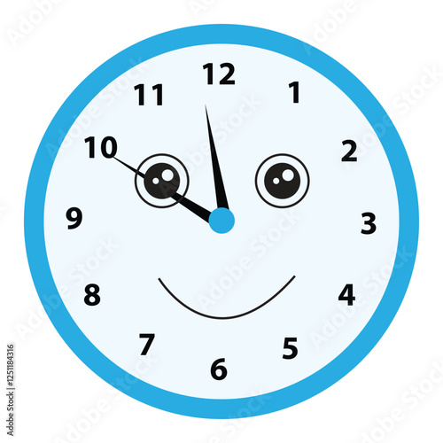 Vector illustration clock showing eleven fifty