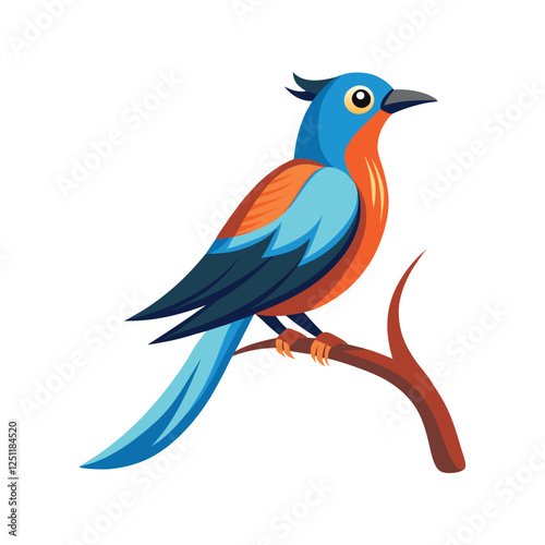 bird siting on the branch.eps