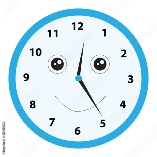 Vector illustration clock showing twelve twenty five