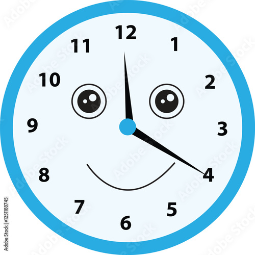 Vector illustration clock showing twelve twenty time
