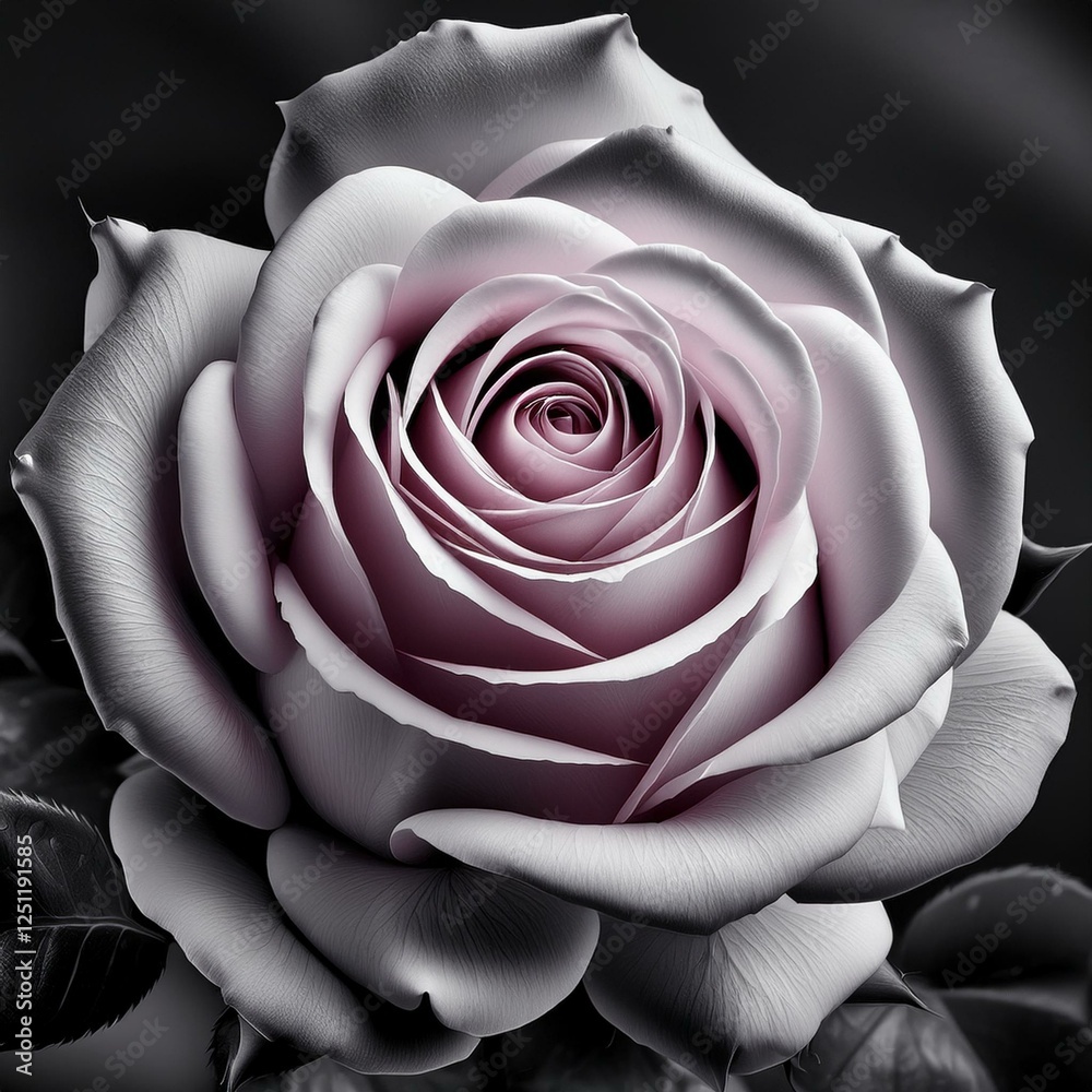 Obraz premium pink rose on black