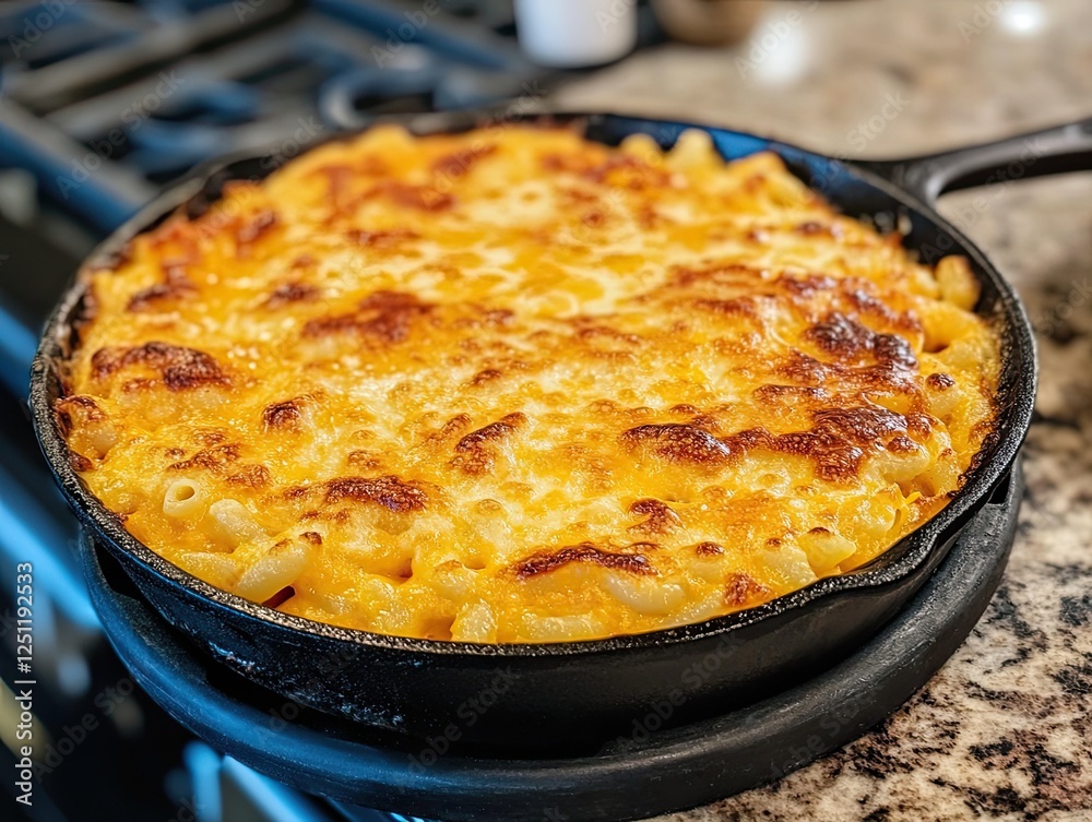 Delicious Homemade Mac and Cheese Baked in a Cast Iron Skillet Delicious Homemade Mac and Cheese Baked in a Cast Iron Skillet