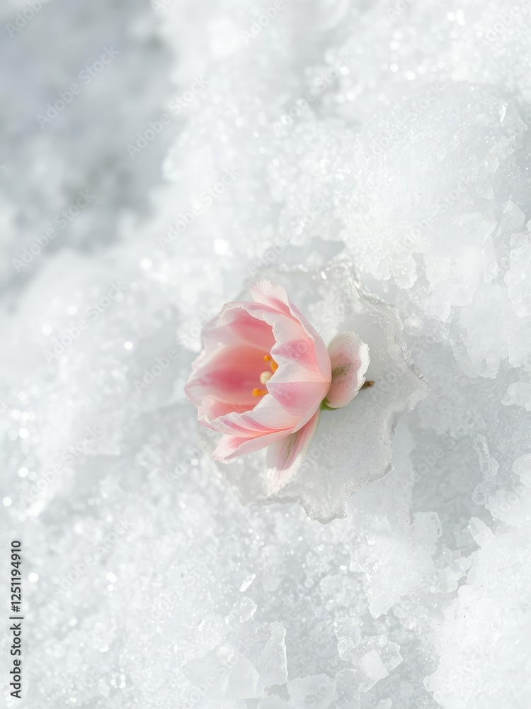 Fototapeta premium Abstract background of a flower frozen in ice, flower, botanical