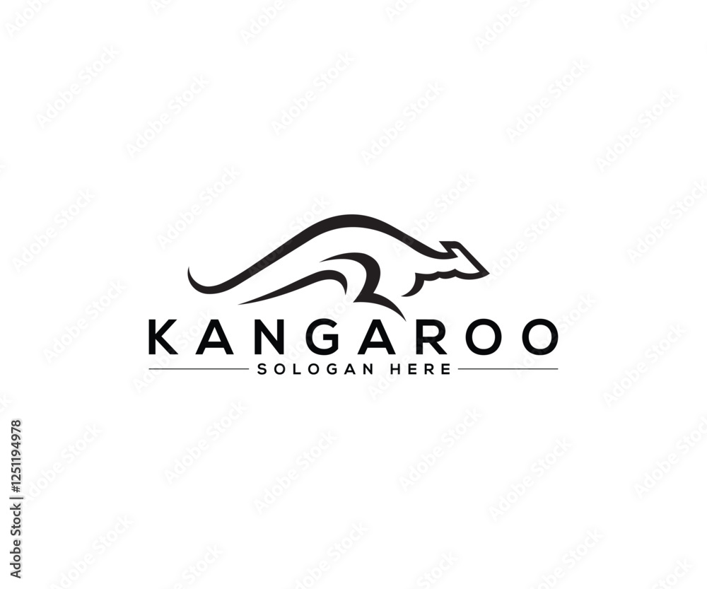 Kangaroo silhouette logo vector design