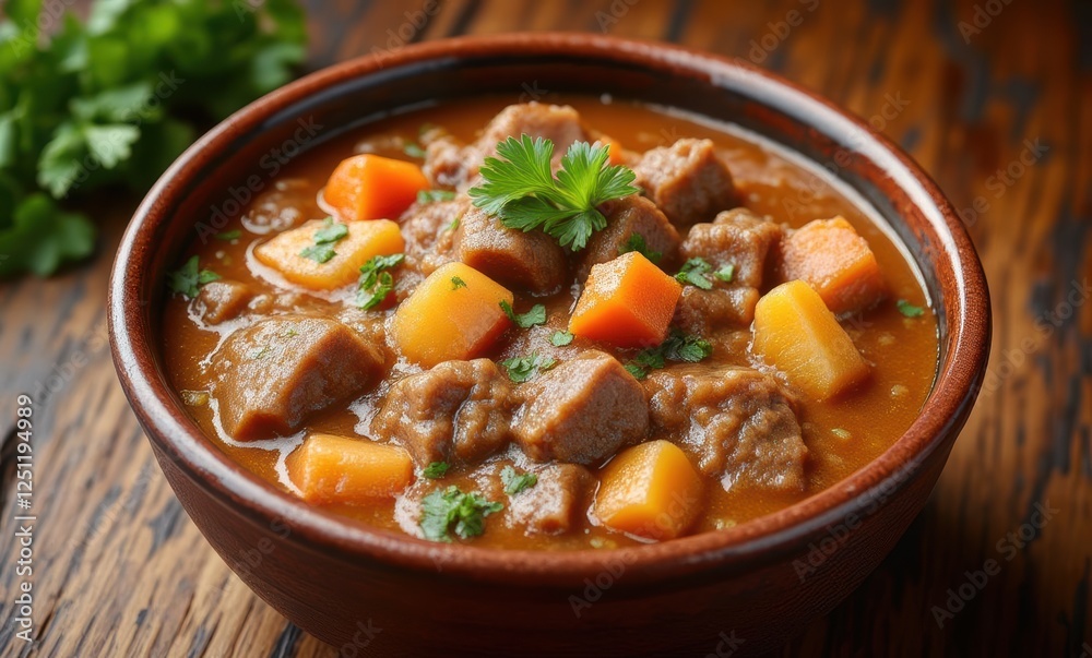 Hearty beef stew with vibrant vegetables Hearty beef stew with vibrant vegetables