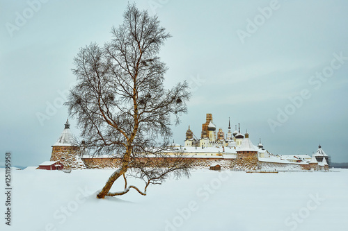 Solovki, Russia. Solovetsky Monastery. Winter on the Solovetsky Islands. Travel and tourism. Attractions, culture and religion photo