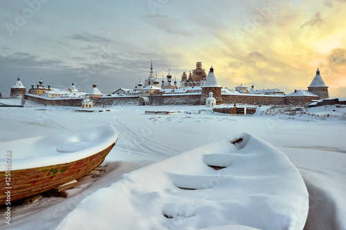 Solovki, Russia. Solovetsky Monastery. Winter on the Solovetsky Islands. Travel and tourism. Attractions, culture and religion photo