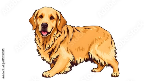 golden retriever isolated on white