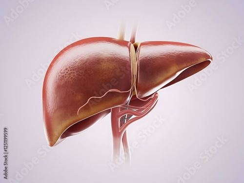 Human liver anatomy , liver vector with artery and vein blood
