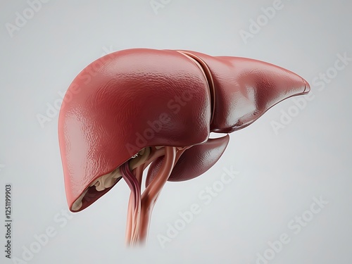Human liver anatomy , liver vector with artery and vein blood photo