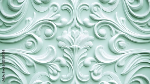 Elegant White Floral Wall Design Pattern