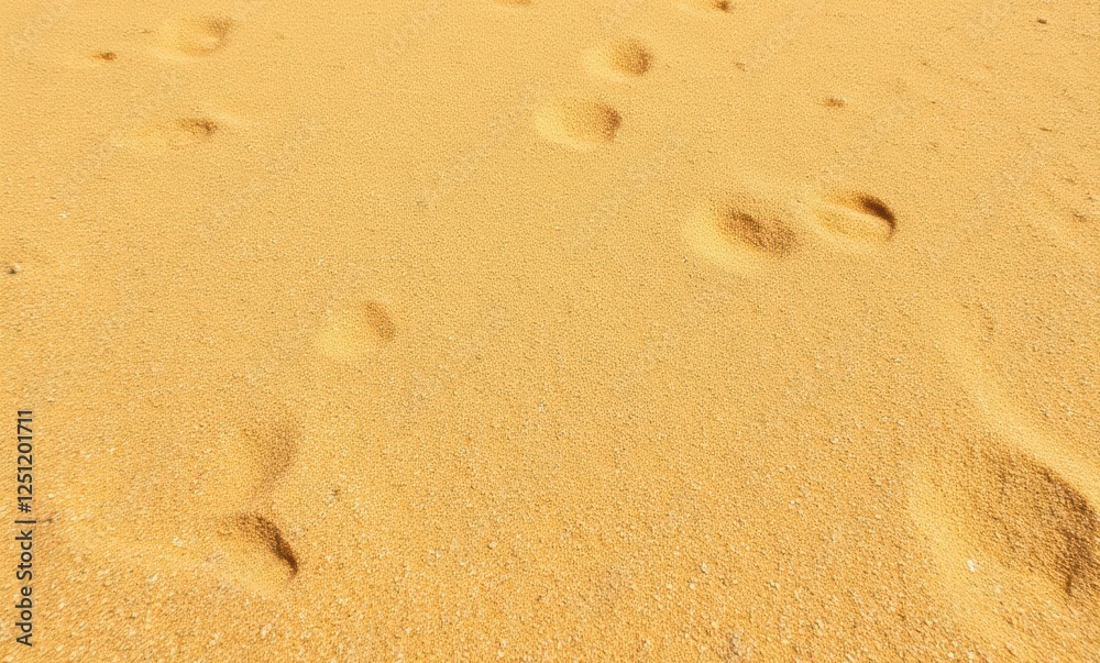 Footprints in golden sandy beach Footprints in golden sandy beach