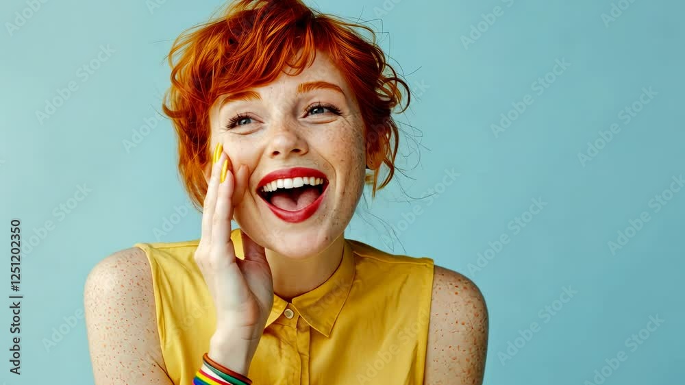 The Joyful Redhead Expressing Happiness The Joyful Redhead Expressing Happiness