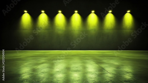 Empty Stage Lit by Yellow Lights photo