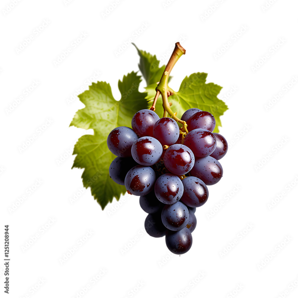 Fototapeta premium Close up grape on a transparent background